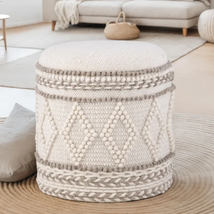 Sitzhocker FineBuy Hocker Stauraum 40x45 cm Boho Design gepolstert Aufbewahrung