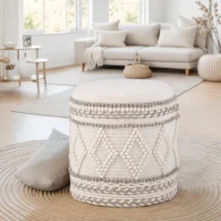 Sitzhocker FineBuy Hocker Stauraum 40x45 cm Boho Design gepolstert Aufbewahrung