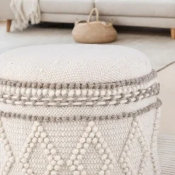Sitzhocker FineBuy Hocker Stauraum 40x45 cm Boho Design gepolstert Aufbewahrung