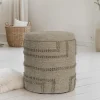 Sitzhocker FineBuy Hocker Wolle rund 40 cm mit Stauraum abnehmbarer Deckel Boho