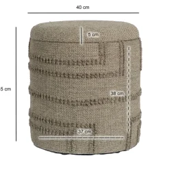 Sitzhocker FineBuy Hocker Wolle rund 40 cm mit Stauraum abnehmbarer Deckel Boho