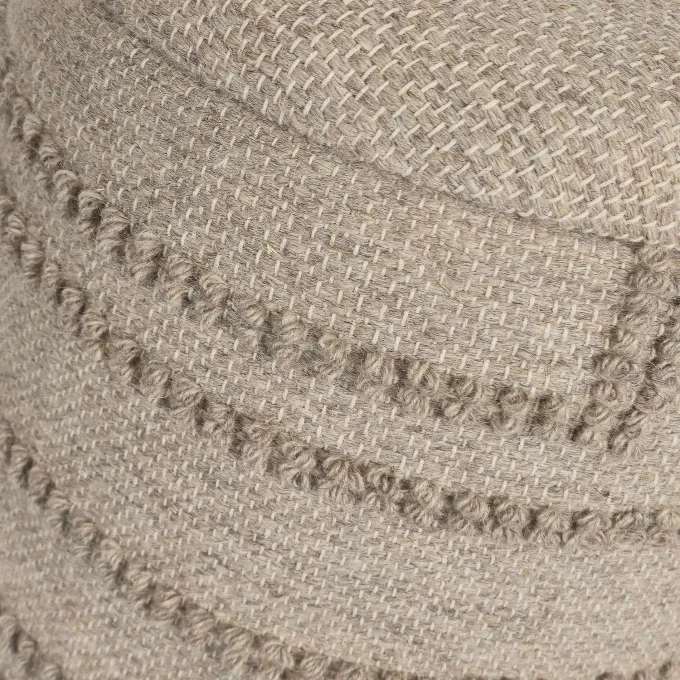Sitzhocker FineBuy Hocker Wolle rund 40 cm mit Stauraum abnehmbarer Deckel Boho