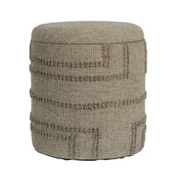 Sitzhocker FineBuy Hocker Wolle rund 40 cm mit Stauraum abnehmbarer Deckel Boho