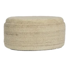 Sitzhocker FineBuy Polsterhocker Wolle mit Stauraum oval 81 cm Braun modern