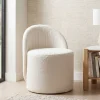 Sitzhocker Teddy Stoff 40cm Creme Stoffhocker Rund Polsterhocker Rückenlehne