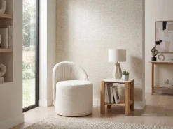 Sitzhocker Teddy Stoff 40cm Creme Stoffhocker Rund Polsterhocker Rückenlehne