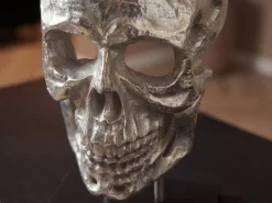 Standdeko Totenkopf 57 cm Aluminium Groß Schädel Deko Dekoration Skull Gestell