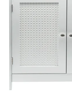 Standregal Weiß Wohnregal Türen Wiener Geflecht Stauraumregal Schrank Kommode