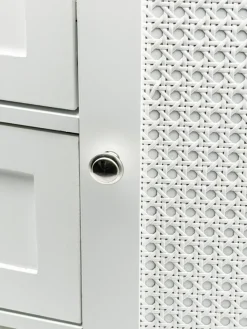 Standschrank 80cm Weiß Aufbewahrungsschrank Kommode Schubladen Tür Schrank