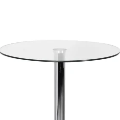 Stehtisch FineBuy Bartisch Bistrotisch Imbisstisch Metall Chrom Glas Rund 60 cm