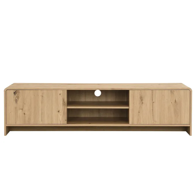 TV Board Lowboard Fernsehschrank Eiche Dekor 155cm TV Schrank 2 Türen Ablage