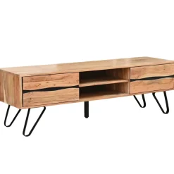 TV Board Lowboard Fernsehschrank Akazie Massivholz 160cm Fernsehtisch mit Türen
