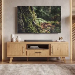 TV Board Lowboard Fernsehschrank Eiche Dekor 150cm TV Schrank Türen Schublade