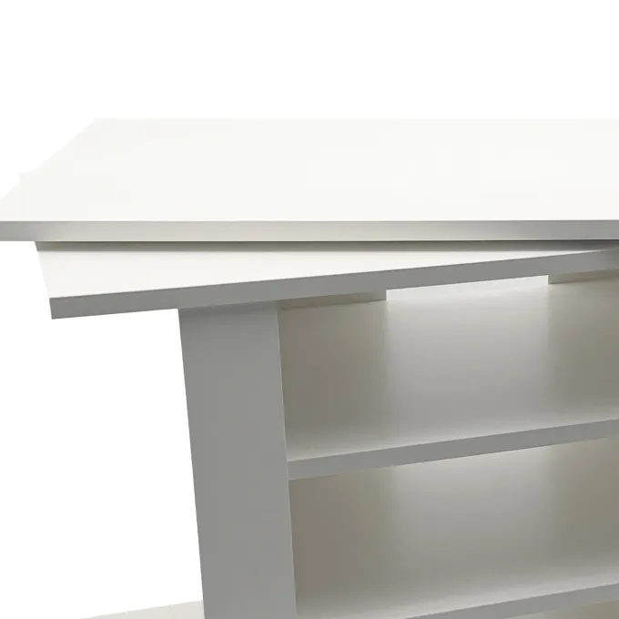 TV Lowboard mit Rollen Weiß 78cm HiFi Bank Rollen Fernsehtisch TV Möbel drehbar