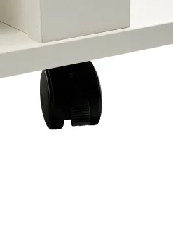 TV Lowboard mit Rollen Weiß 78cm HiFi Bank Rollen Fernsehtisch TV Möbel drehbar