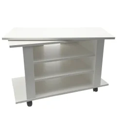 TV Lowboard mit Rollen Weiß 78cm HiFi Bank Rollen Fernsehtisch TV Möbel drehbar