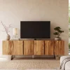 TV Schrank FineBuy Lowboard 160 cm Holz Massiv Fernsehkommode Fernsehschrank