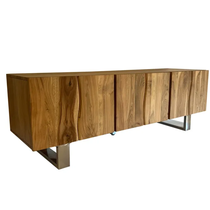 TV Schrank FineBuy Lowboard 160 cm Holz Massiv Fernsehkommode Fernsehschrank