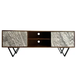 TV Schrank FineBuy Lowboard 150 cm Holz Massiv Fernsehkommode Fernsehschrank