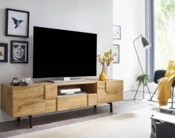 TV Schrank FineBuy Lowboard 160x46x43 cm Holz Fernsehkommode Fernsehschrank