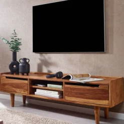 TV Schrank FineBuy Lowboard 145x43x35 cm Holz Fernsehkommode Fernsehschrank