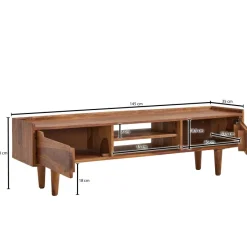 TV Schrank FineBuy Lowboard 145x43x35 cm Holz Fernsehkommode Fernsehschrank