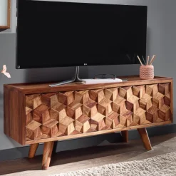 TV Schrank FineBuy Lowboard 92x44x35 cm Holz Fernsehkommode Fernsehschrank