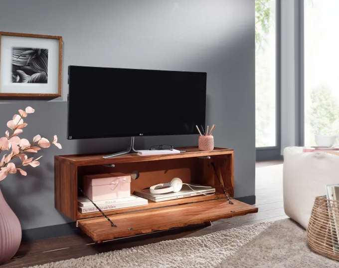 TV Schrank FineBuy Lowboard 92x44x35 cm Holz Fernsehkommode Fernsehschrank