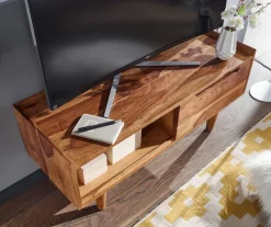 TV Schrank FineBuy Lowboard 95x44x34 cm Holz Fernsehkommode Fernsehschrank