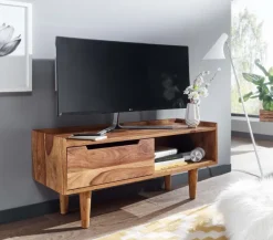 TV Schrank FineBuy Lowboard 95x44x34 cm Holz Fernsehkommode Fernsehschrank