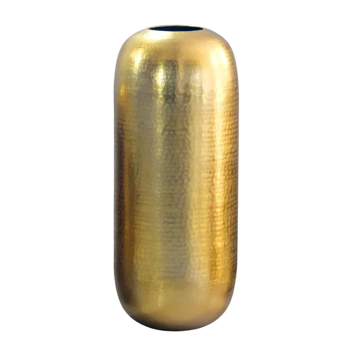 Vase Aluminium Gold Blumenvase Bodenvase Wohndeko Groß Rund Dekovase Metall Deko