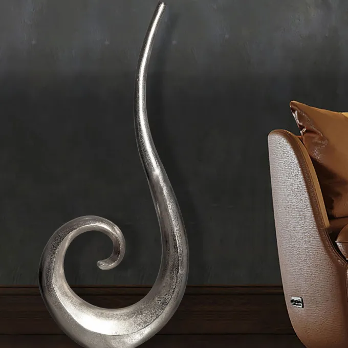 Vase 100 cm Aluminium Blumenvase Spirale Bodenvase Wohndeko Groß Dekovase Modern