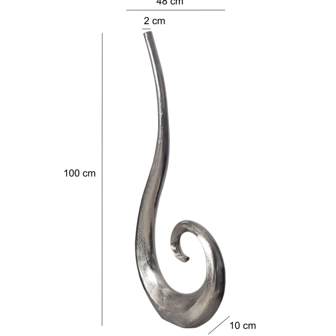 Vase 100 cm Aluminium Blumenvase Spirale Bodenvase Wohndeko Groß Dekovase Modern