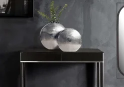 Vase 2er Set FineBuy Blumenvase Aluminium Tischvase Dekovase Modern Rund