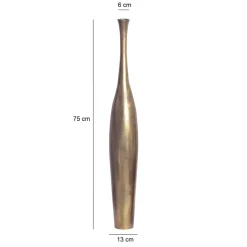 Vase FineBuy Aluminium Gold Blumenvase XXL Bodenvase Wohndeko Groß Alu Modern