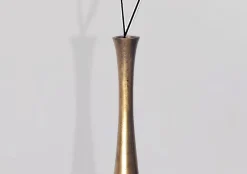 Vase FineBuy Aluminium Gold Blumenvase XXL Bodenvase Wohndeko Groß Alu Modern