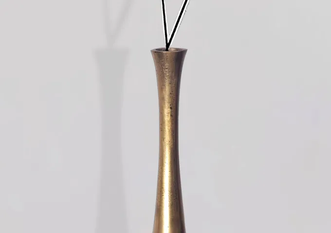 Vase FineBuy Aluminium Gold Blumenvase XXL Bodenvase Wohndeko Groß Alu Modern