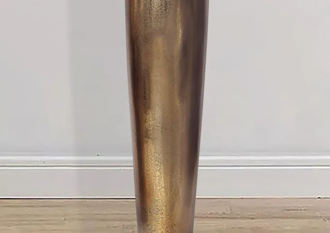 Vase FineBuy Aluminium Gold Blumenvase XXL Bodenvase Wohndeko Groß Alu Modern