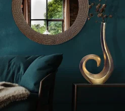 Vase FineBuy Blumenvase 47 cm Aluminium Spirale Tischvase Wohndeko Dekovase