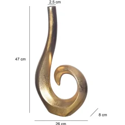 Vase FineBuy Blumenvase 47 cm Aluminium Spirale Tischvase Wohndeko Dekovase