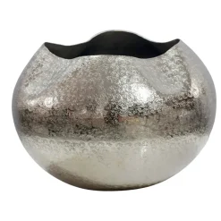Vase Tischvase 30cm Aluminium Alu Blumenvase Wohndeko Rund Metall Handmade Deko