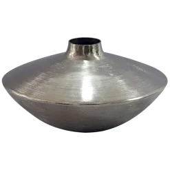 Vase Tischvase 35cm Aluminium Alu Blumenvase Wohndeko Rund Handmade Deko Metall