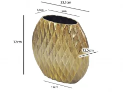 Vase Tischvase 33,5cm Aluminium Design Alu Blumenvase Wohndeko Rund Handmade