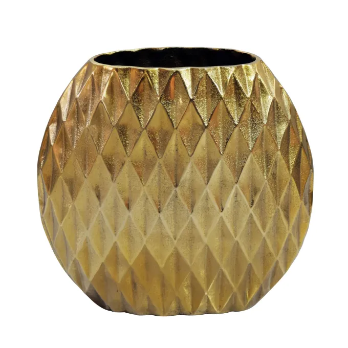 Vase Tischvase 33,5cm Aluminium Design Alu Blumenvase Wohndeko Rund Handmade