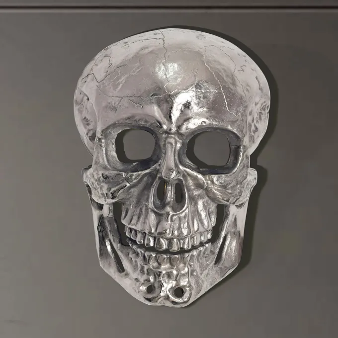 Wanddeko FineBuy Totenkopf 41 cm Aluminium Schädel Deko Dekoration Modern Skull