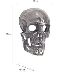Wanddeko FineBuy Totenkopf 41 cm Aluminium Schädel Deko Dekoration Modern Skull