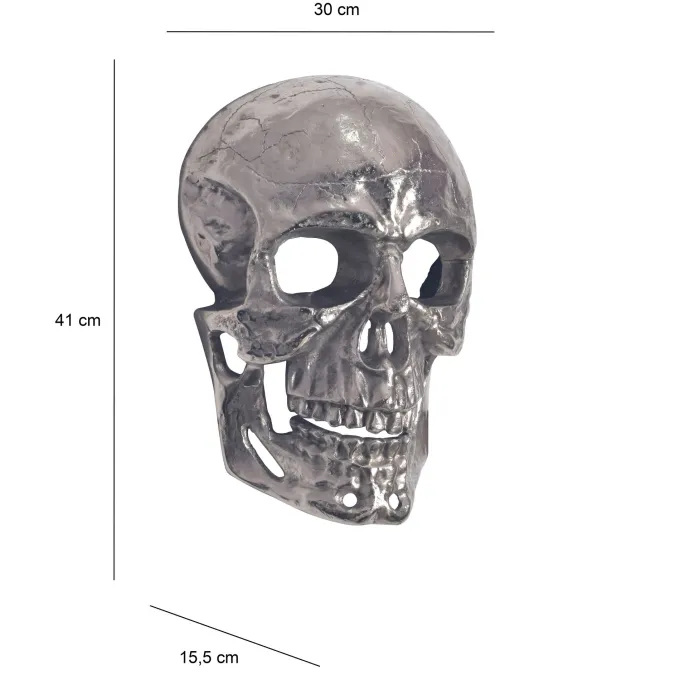 Wanddeko FineBuy Totenkopf 41 cm Aluminium Schädel Deko Dekoration Modern Skull