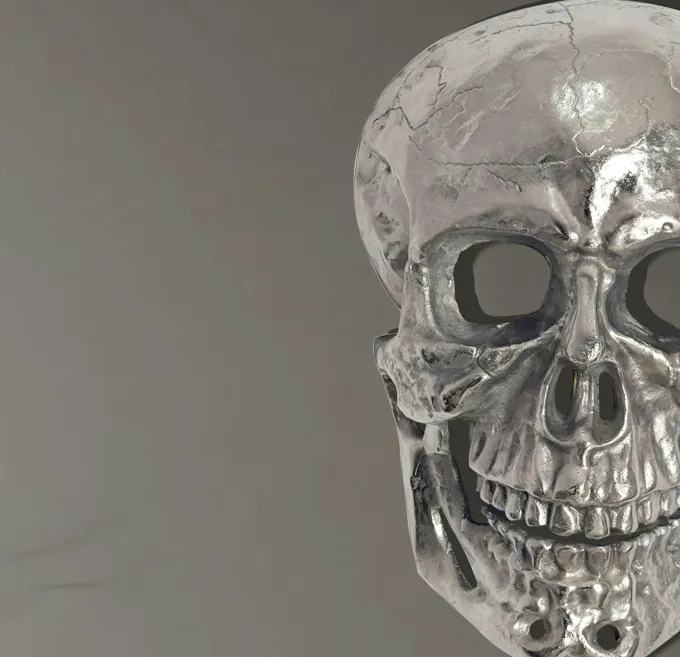 Wanddeko FineBuy Totenkopf 41 cm Aluminium Schädel Deko Dekoration Modern Skull