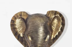 Wanddeko FineBuy Wohndeko Elefant 41 cm Aluminium Gold Afrika Dekoration Modern