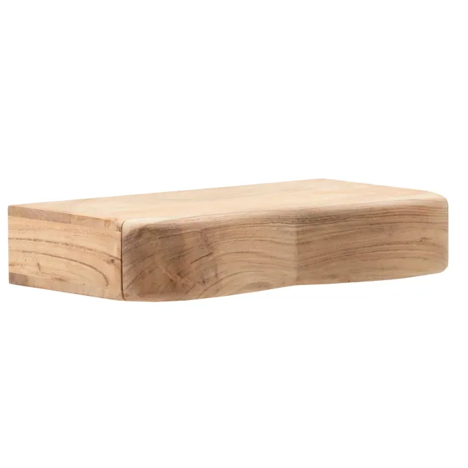 Wandregal Akazie Hängeregal mit Schublade Holz Wandboard Regal für die Wand